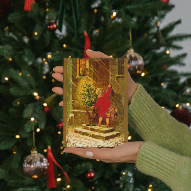 Cartão De Festividades Natal húngaro de 1896 (Criador carregado)