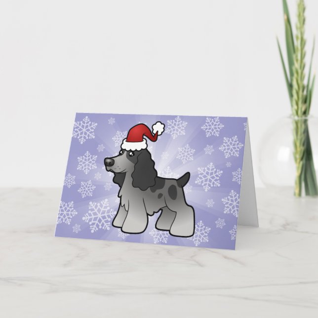 Cartão De Festividades Natal Inglês Cocker Spaniel (Frente)