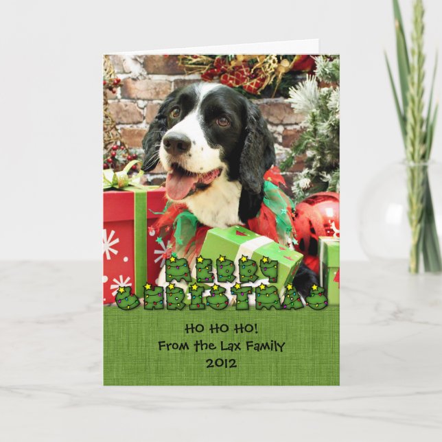 Cartão De Festividades Natal - Inglês Springer Spaniel - Betsy (Frente)