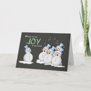 Cartão De Festividades Natal Jolly Cantando Neve Joy da Estação