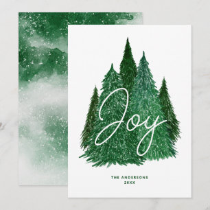 Cartão De Festividades Natal Joy Evergreen   Árvore de Pinheiro Verde de 