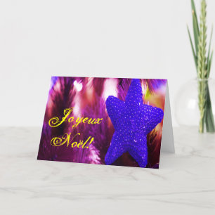 Cartão De Festividades Natal Joyeux Noel Purple natalino Estrela II