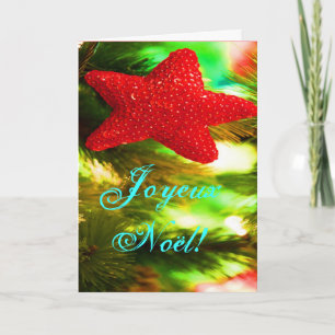 Cartão De Festividades Natal Joyeux Noel Red Christmas Star