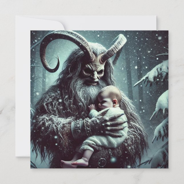 Cartão De Festividades Natal Krampus (Frente)