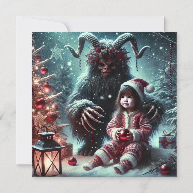 Cartão De Festividades Natal Krampus (Frente)