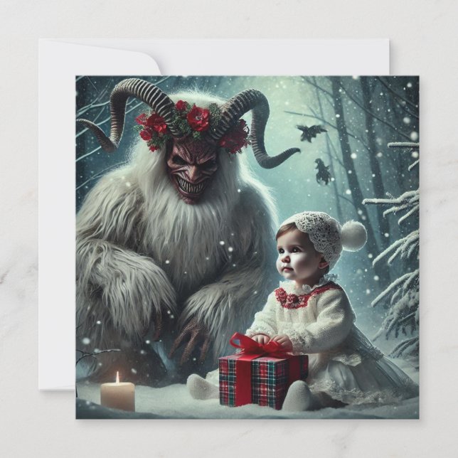 Cartão De Festividades Natal Krampus (Frente)