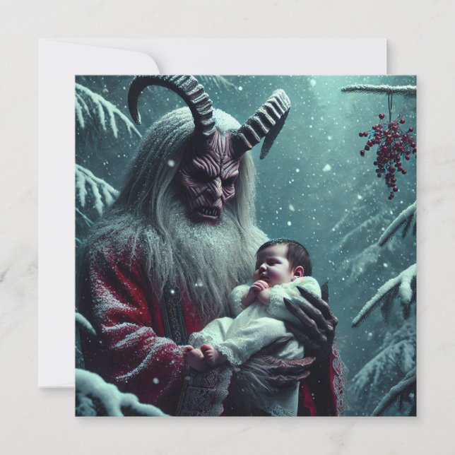 Cartão De Festividades Natal Krampus (Frente)