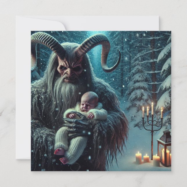 Cartão De Festividades Natal Krampus (Frente)