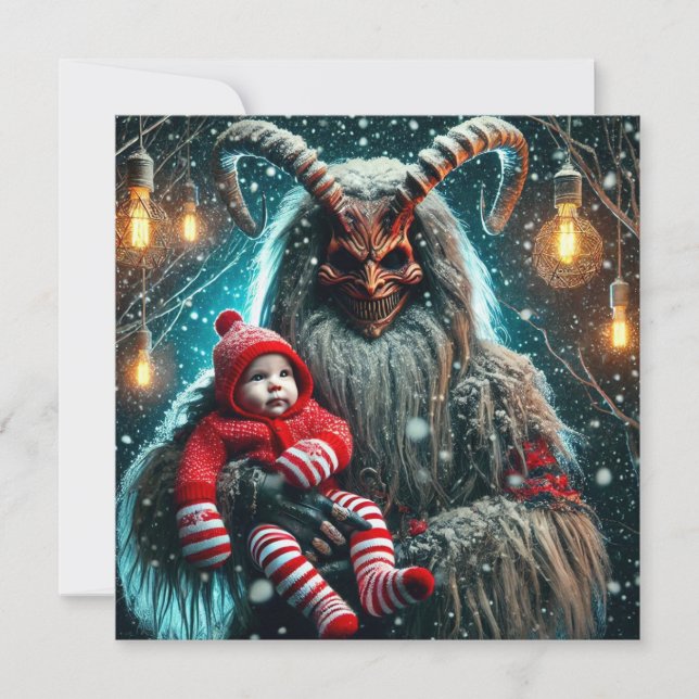 Cartão De Festividades Natal Krampus (Frente)