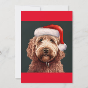 Cartão De Festividades Natal Labradoodle, Presente de amante de cachorro