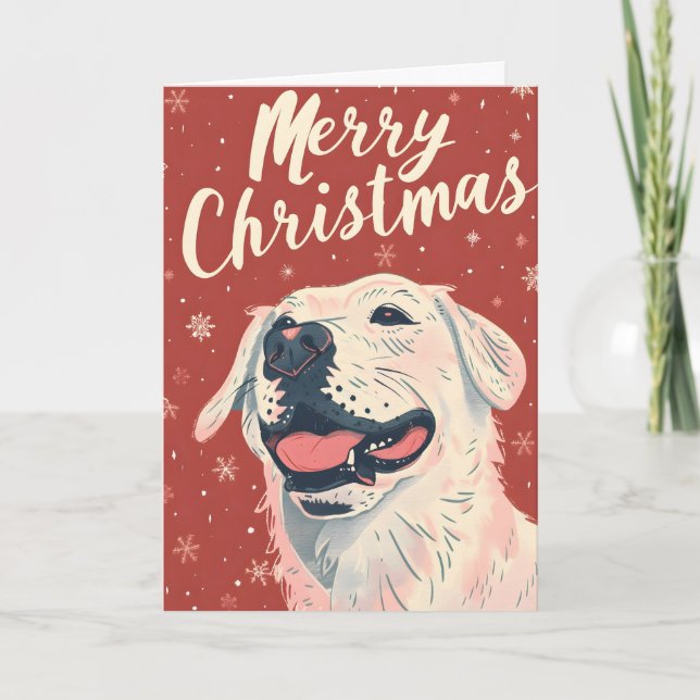 Cartão De Festividades Natal Labrador (Frente)