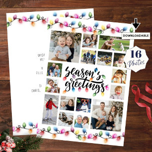 Cartão De Festividades Natal Lights Seasons Saudações 16 Fotos
