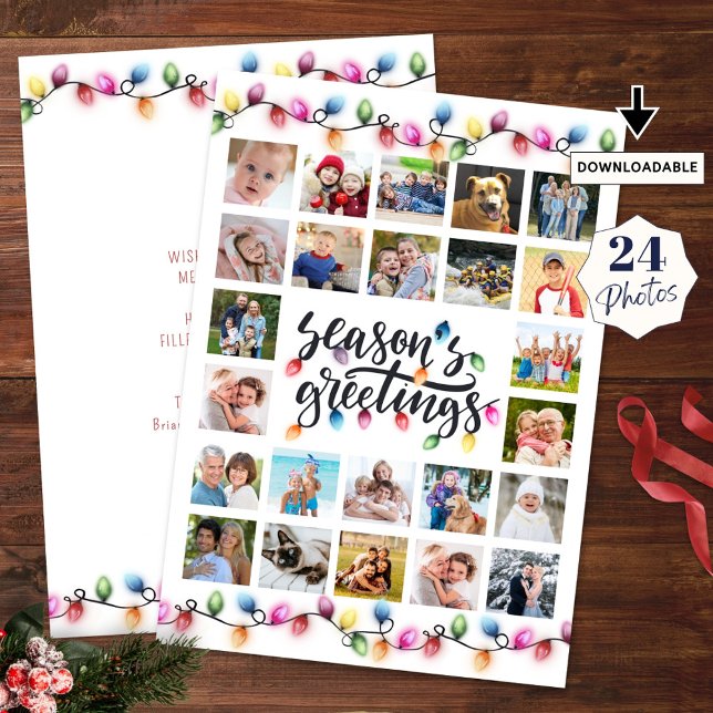 Cartão De Festividades Natal Lights Seasons Saudações 25 Fotos (Criador carregado)