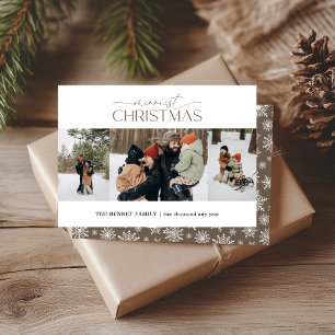 Cartão De Festividades Natal Mais Alegre Faixa Elegante 3 Fotos Lama 