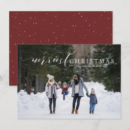 Cartão De Festividades Natal mais alegre simples e elegante uma foto