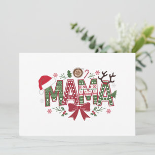 Cartão De Festividades Natal Mamãe Coquete Laço Mamãe Papai Noel Bolo de 