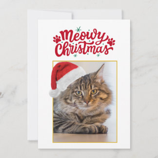 Cartão De Festividades Natal Meowy Personalizado Foto Feriado