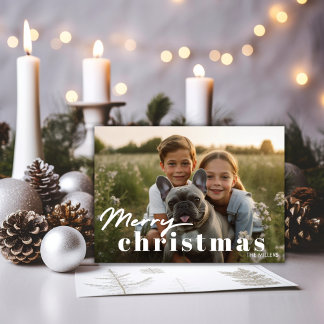 Cartão De Festividades Natal Minimalista Mais Alegre Moderno 1 Foto Elega