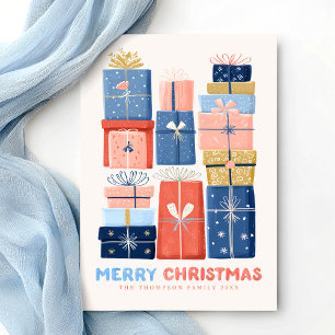 Cartão De Festividades Natal Mínimo Aquarela Moderna