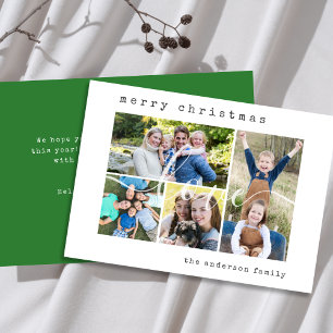 Cartão De Festividades Natal mínimo da família de fotos Na moda 4