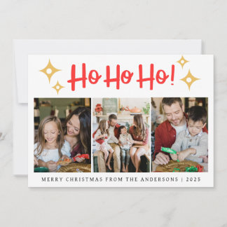 Cartão De Festividades Natal mínimo elegante | Foto da família moderna 3