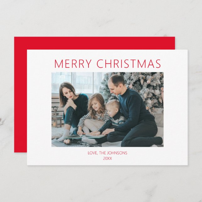 Cartão De Festividades NATAL MÍNIMO Vermelho (Frente/Verso)