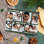 Cartão De Festividades Natal Moderno Ano Novo Seis Fotografias Collage Ve<br><div class="desc">Cartão de Férias Verde de Colagem de Fotos do Natal Moderno,  Ano Seis. (Foto de Ketut Subiyanto no Pexels. Por favor,  substitua-o pelo seu.)</div>