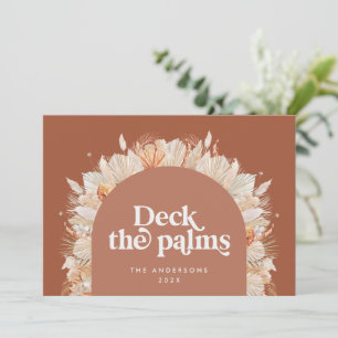 Cartão De Festividades Natal moderno, boêmio de palmeira botânica seca Ho