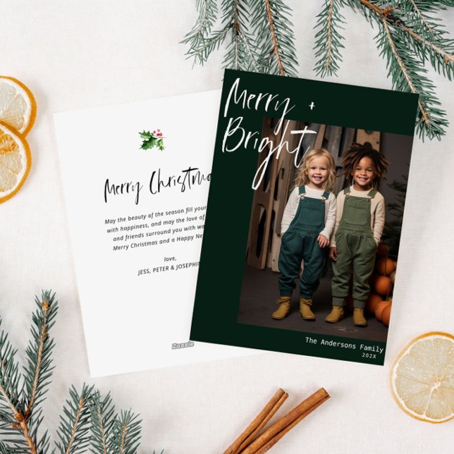 Cartão De Festividades Natal moderno brilhante feliz (Criador carregado)