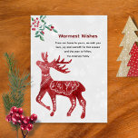Cartão De Festividades Natal moderno do Red Moose Scandi Japandi<br><div class="desc">Este belo cartão de Natal estilo moderno apresenta um design japonês que combina estilos Scandi e japoneses sem problemas. O esquema de cores do cartão é branco, cinza, verde, vermelho e preto. A design apresenta um alce do estilo folclórico escandinavo com uma tosse de verde com bagas. A saudação no...</div>