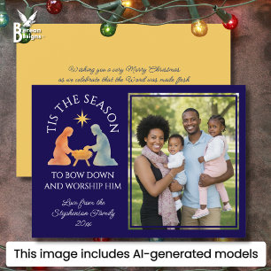 Cartão De Festividades NATAL MODERNO É A ÉPOCA Família Foto Natal