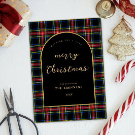 Cartão De Festividades Natal Moderno Elegante Festivo Tartan
