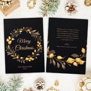 Cartão De Festividades Natal Moderno Elegante Festivo Único Dourado
