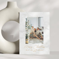 Natal Moderno em Mármore Cinza Branco com Duas Fot