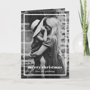 Cartão De Festividades Natal Moderno Foto com Borda Elegante