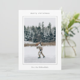 Cartão De Festividades Natal Moderno Foto Minimalista de Borda