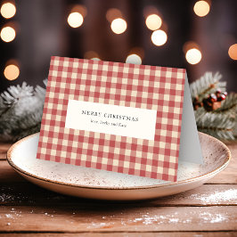 Cartão De Festividades Natal Moderno Rustic Red Gingham
