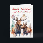Cartão De Festividades Natal Moose-t Maravilhoso Amigo do Marido<br><div class="desc">Bobo Maravilhoso do Marido de Natal Moose-t,  mas cheio de amor Feliz Natal Desejo ao meu Marido,  meu Amigo</div>