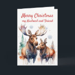 Cartão De Festividades Natal Moose-t Maravilhoso Amigo do Marido<br><div class="desc">Bobo Maravilhoso do Marido de Natal Moose-t,  mas cheio de amor Feliz Natal Desejo ao meu Marido,  meu Amigo</div>