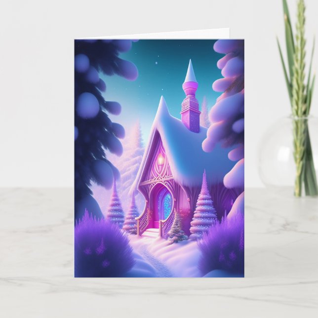 Cartão De Festividades Natal na Casa Rosa (Frente)