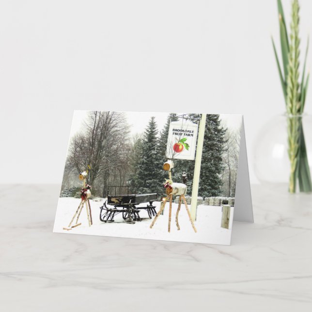 Cartão De Festividades Natal na Fazenda de Brookdale em Hollis, NH (Frente)