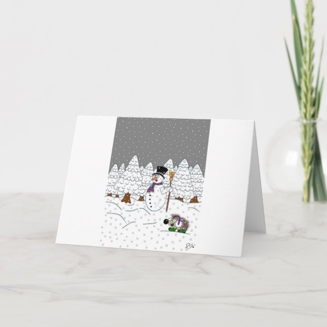 Cartão De Festividades Natal na Madeira de Árvore Mágica (Frente)