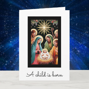 Cartão De Festividades Natal Natividade Religiosa Adicione Sua Mensagem