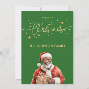 Cartão De Festividades Natal negro afro-americano