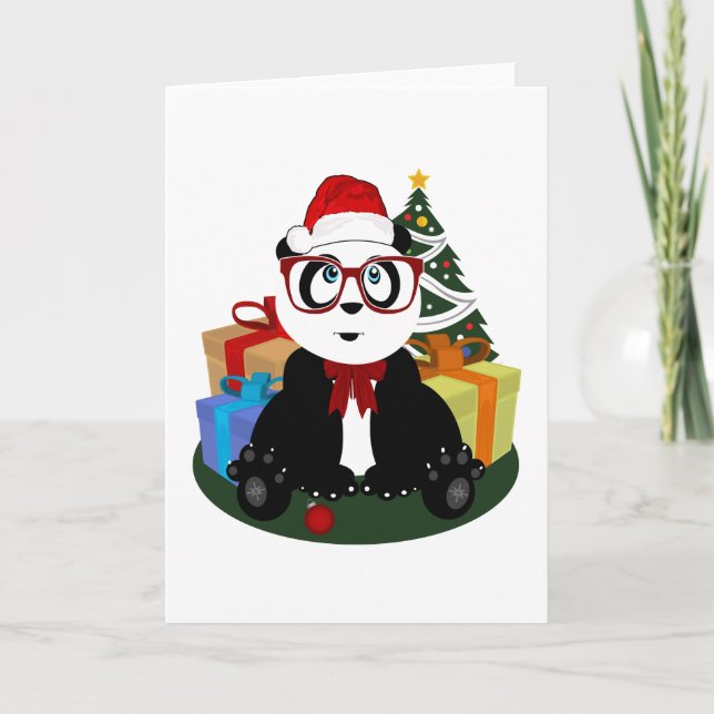 Cartão De Festividades Natal - Nerd Panda (Frente)
