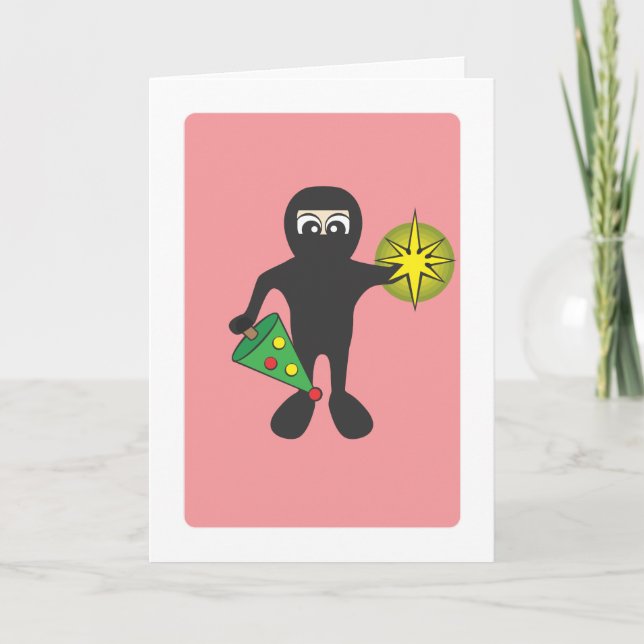 Cartão De Festividades Natal Ninja (Frente)