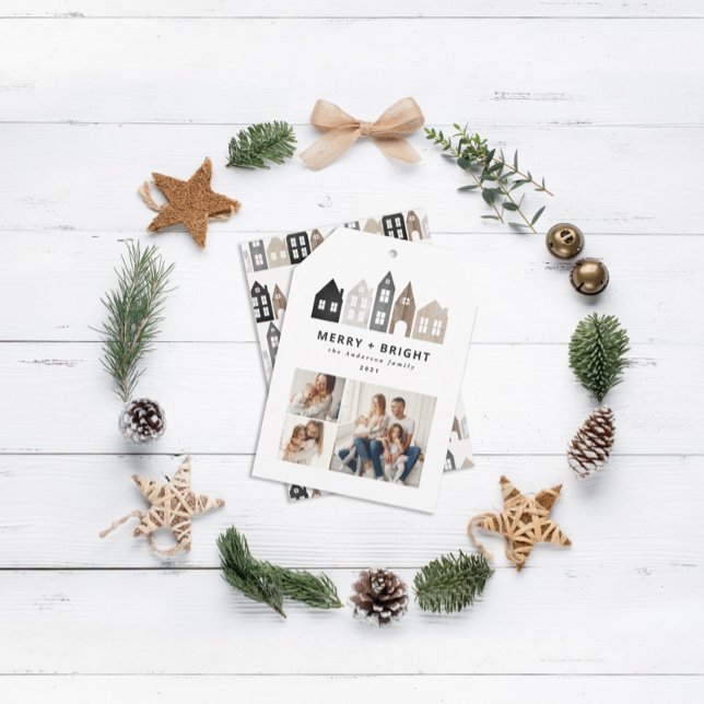 Cartão De Festividades Natal no Japão moderno Casas nórdicas 3 fotos (Criador carregado)