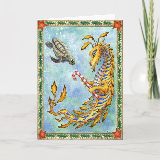 Cartão De Festividades Natal no Mar (Frente)