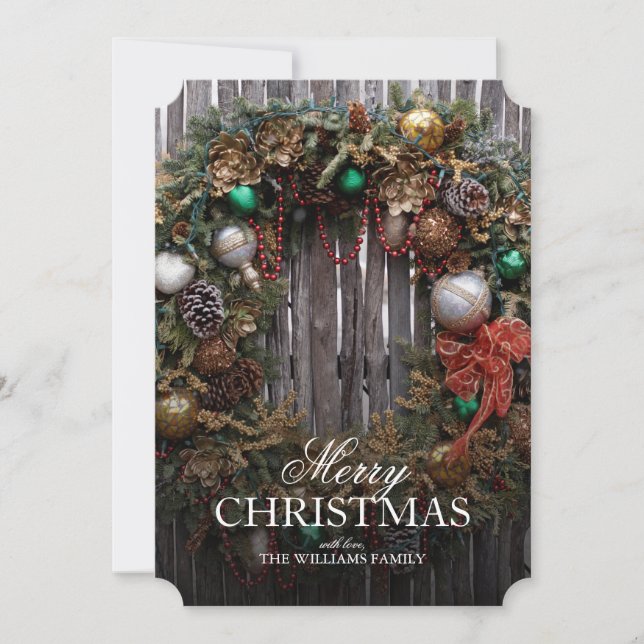 Cartão De Festividades Natal no Sudoeste - Terra Clássica com Ornamento (Frente)