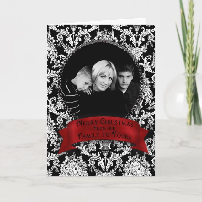 Cartão De Festividades Natal - Nossa Família para a Sua - Inserção da Fot (Frente)